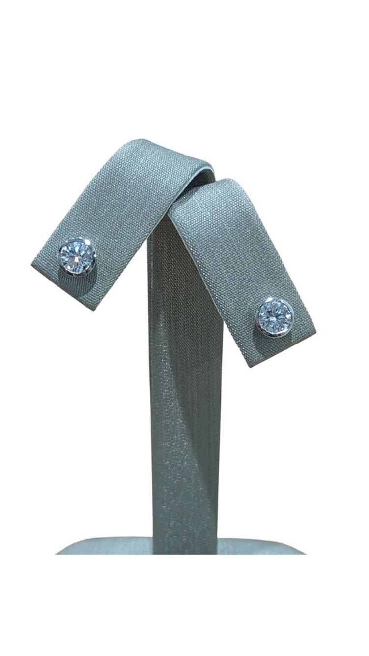 14K White Gold Lab Diamond Earring Studs (14769)